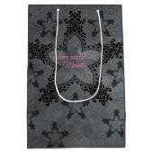 Dunkelgraue und schwarze Herzen Mittlere Geschenktüte (Rückseite)