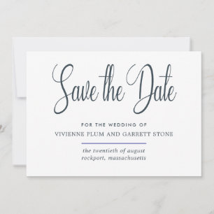Dunkelgraue und weiße Kalligraphie Save the Date