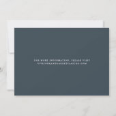 Dunkelgraue und weiße Kalligraphie Save the Date (Rückseite)