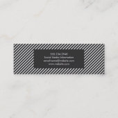 Dunkelgraue und weiße Streifen Mini Visitenkarte (Rückseite)