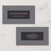 Dunkelgraue und weiße Streifen Visitenkarte (Vorne/Hinten)