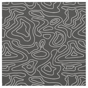 Dunkelgraue und weiße Streifen Wave Elevation Topo Stoff