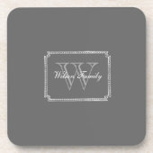 Dunkelgraue Untersetzer des Kreide-Monogramm-S/6 (Vorderseite)