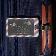 Dunkelgraue Vintage Luftpost Postkarte