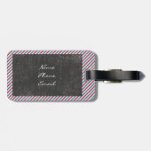 Dunkelgraue Vintage Luftpost Postkarte Gepäckanhänger (Rückseite horizontal)