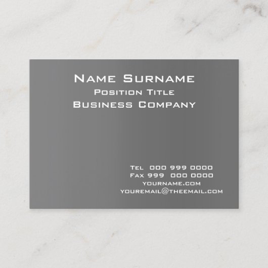 Dunkelgraue Visitenkarte (Vorderseite)