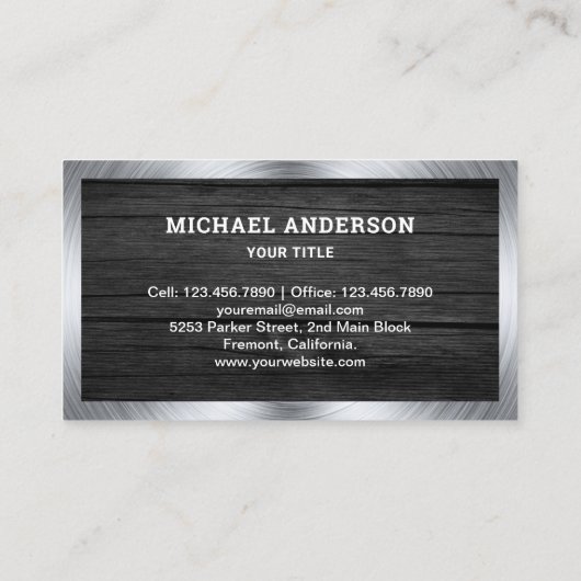 Dunkelgrauer Betonmischwagen Visitenkarte (Rückseite)