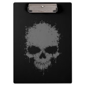 Dunkelgrauer Bratenfett-Spritzer-Schädel Klemmbrett (Vorderseite)
