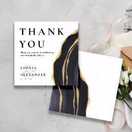 Dunkelgrauer Edelstein mit Gold Dankeschön Karte