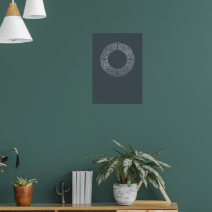 Dunkelgrauer geometrischer Mandala-Kreis Abstrakte Poster
