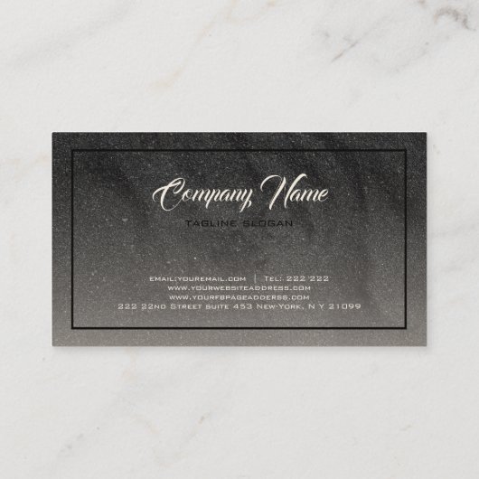 Dunkelgrauer Glitzer Visitenkarte (Rückseite)