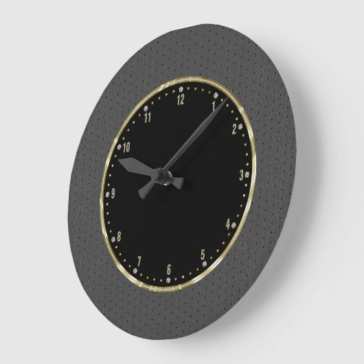 Dunkelgrauer Lederschau Hintergrund Große Wanduhr (Winkel)