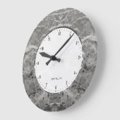 Dunkelgrauer Marmorsteindruck Große Wanduhr (Winkel)