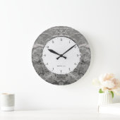 Dunkelgrauer Marmorsteindruck Große Wanduhr (Zuhause)