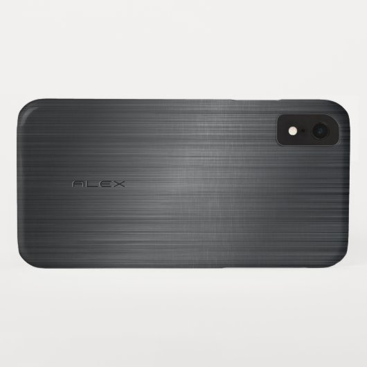 Dunkelgrauer metallischer Hintergrund Case-Mate iPhone Hülle (Rückseite (Horizontal))