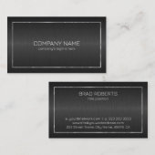 Dunkelgrauer metallischer Hintergrund Visitenkarte (Vorne/Hinten)