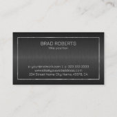 Dunkelgrauer metallischer Hintergrund Visitenkarte (Rückseite)