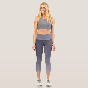 Dunkelgrauer Mondlicht-Ombre-Effekt Capri Leggings