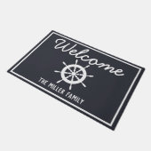 Dunkelgrauer u. des Schiffs nautischhelm - Fußmatte (Schrägansicht)