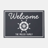 Dunkelgrauer u. des Schiffs nautischhelm - Fußmatte (Vorderseite)