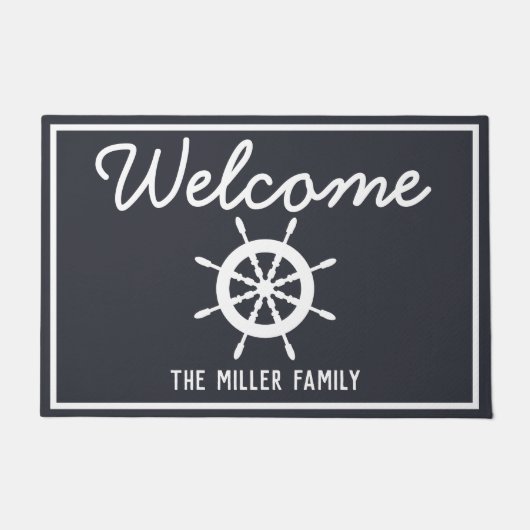 Dunkelgrauer u. des Schiffs nautischhelm - Fußmatte (Vorderseite)