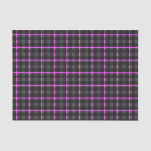 Dunkelgrauer u. rosa Tartan Seidenpapier (Vorderseite)