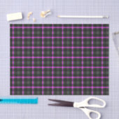 Dunkelgrauer u. rosa Tartan Seidenpapier (Handwerk)