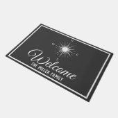 Dunkelgrauer u. weißer nautischkompaß - fußmatte (Schrägansicht)