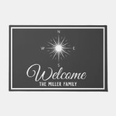 Dunkelgrauer u. weißer nautischkompaß - fußmatte (Vorderseite)