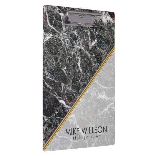 Dunkelgrauer und weißer Gepunkteter Marmorstein Klemmbrett (Rechts)