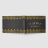 Dunkelgrauer Vintager Lederrahmen Gästebuch (Voll)