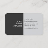 Dunkelgraues Auto - Details, Reparatur des Auto Visitenkarte (Rückseite)