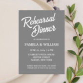 Dunkelgraues einfaches Hochzeitsessen mit Probe Einladung