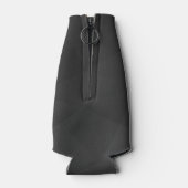 Dunkelgraues geometrisches Maschenmuster Monogram Flaschenkühler (Rückseite)