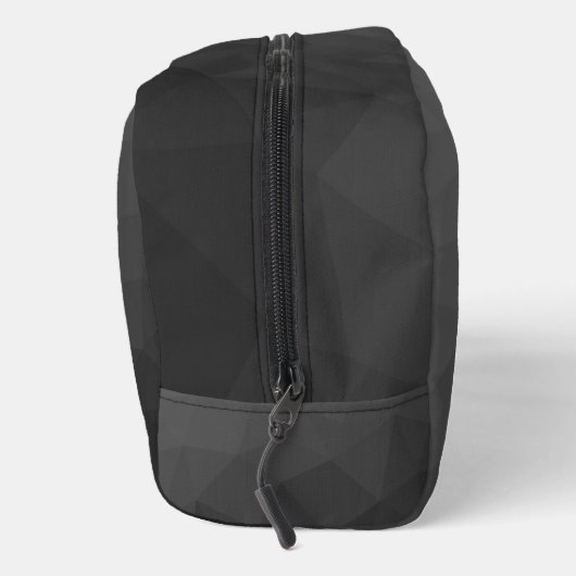 Dunkelgraues geometrisches Maschenmuster Monogram Waschbeutel (Rechts)