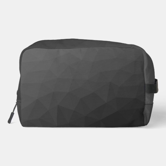 Dunkelgraues geometrisches Maschenmuster Monogram Waschbeutel (Rückseite)