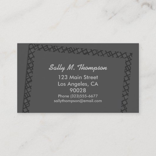 dunkelgraues Grenzfeld Visitenkarte (Vorderseite)