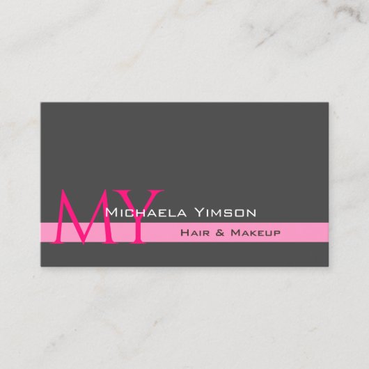 Dunkelgraues hellrosa mit Beruflichen Initialen Visitenkarte (Vorderseite)