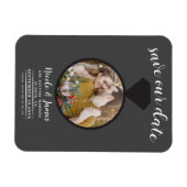 Dunkelgraues Hochzeitsring-Foto Save the Date Magnet (Horizontal)