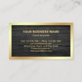 Dunkelgraues Holz Gold Fossilienfellgraue Feather  Visitenkarte (Rückseite)