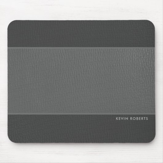 Dunkelgraues Imitat Leder Mousepad (Vorne)