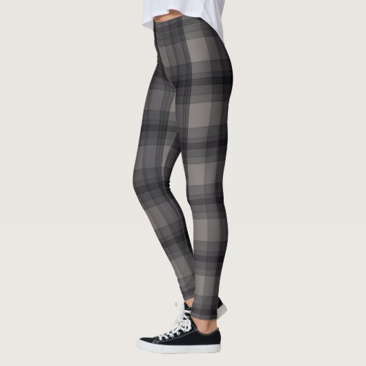 Dunkelgraues kariertes leggings (Links)