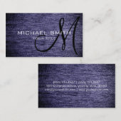 Dunkelgraues Leder Visitenkarte (Vorne/Hinten)