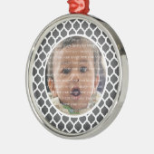 Dunkelgraues marokkanisches Foto Silbernes Ornament (Links)