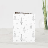 Dunkelgraues, modernes Foto der Weihnachtsbaume Feiertagskarte (Rückseite)