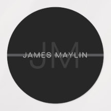 Dunkelgraues Monogramm, Name und geometrischer Str