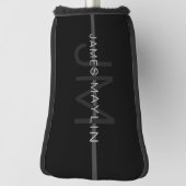 Dunkelgraues Monogramm, Name und geometrischer Str Golf Headcover (Rotieren 90)