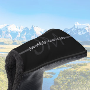 Dunkelgraues Monogramm, Name und geometrischer Str Golf Headcover