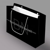 Dunkelgraues Monogramm, Name und geometrischer Str Große Geschenktüte