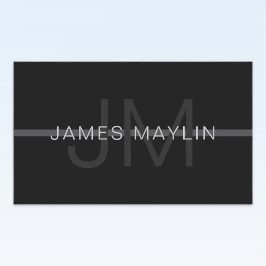 Dunkelgraues Monogramm, Name und geometrischer Str Rechteckiger Aufkleber